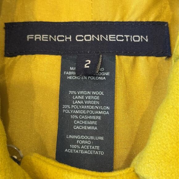 French Connection Dijonnaise Wool-Cashmere Kinickie Toggle Swing Coat Size 2 - Picture 6 of 9
